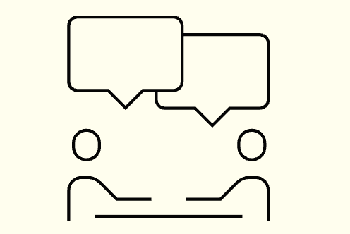 Two people in conversation icon