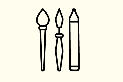 Paintbrushes and pencil icon