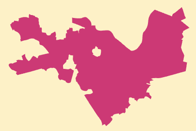 Outline map of Peterborough