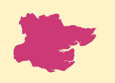 Outline map of Essex