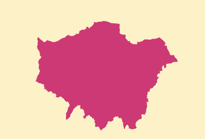 Outline map of North London